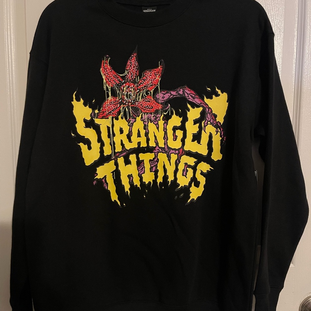 No Boundaries Black Stranger Things Crewneck Sweater